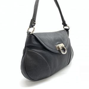 Salvatore Ferragamo Bag Leather Black Shoulder Gancini One